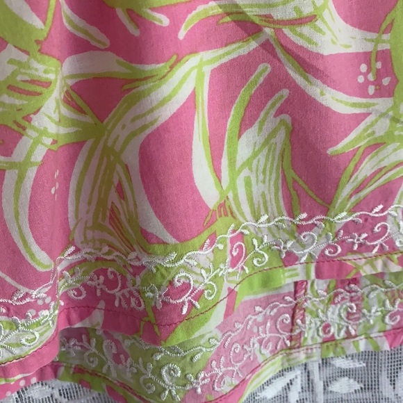 Lilly Pulitzer Long Sleeve Floral Embroidered Babydoll Preppy Tunic: 4986 - Picture 4 of 6